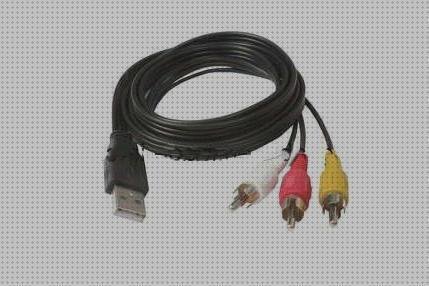 AV a USB para TV/Mac/PC USB 2.0 hembra a 3 RCA macho Cable adaptador de videocámara de video A/V 3 cables RCA a USB 5 pies / 1.5M Greluma 1 pieza Cable USB a RCA 